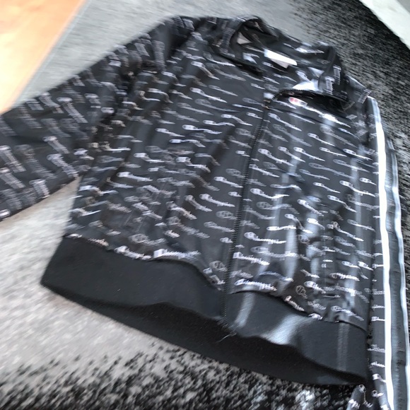 Black champion pattern zip up - Picture 3 of 3